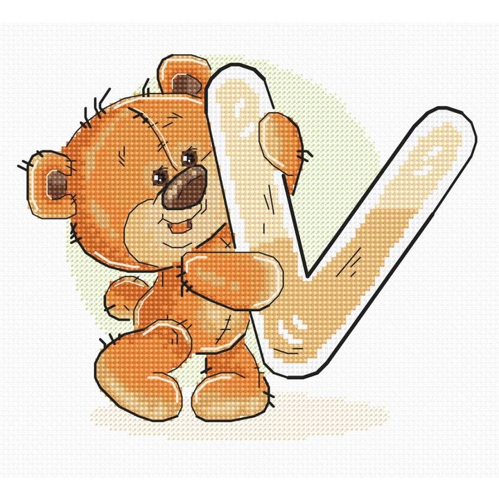 Set de brodat in cruciulita Luca-S B1223 - "Litera „V”" 15x13 cm