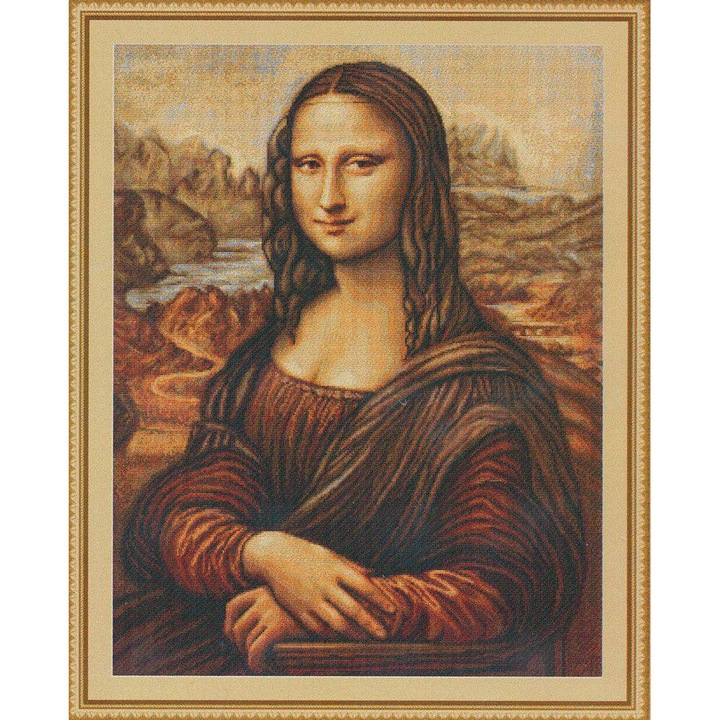 Комплект за бродиране с кръстат бод Luca-S B416 - "Мона Лиза" 40x53 см