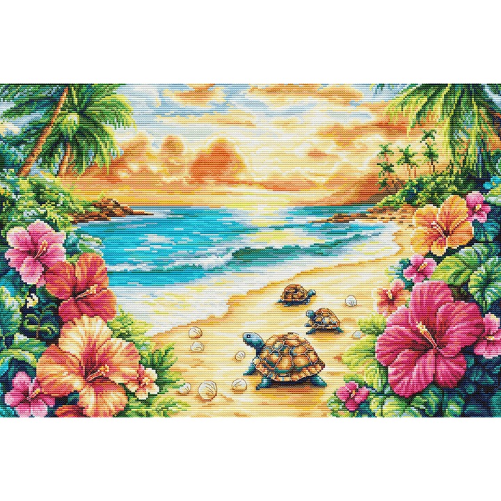 Luca-S BU5089 keresztszemes hímzőkészlet - "Trópusi nyár" 43x29cm