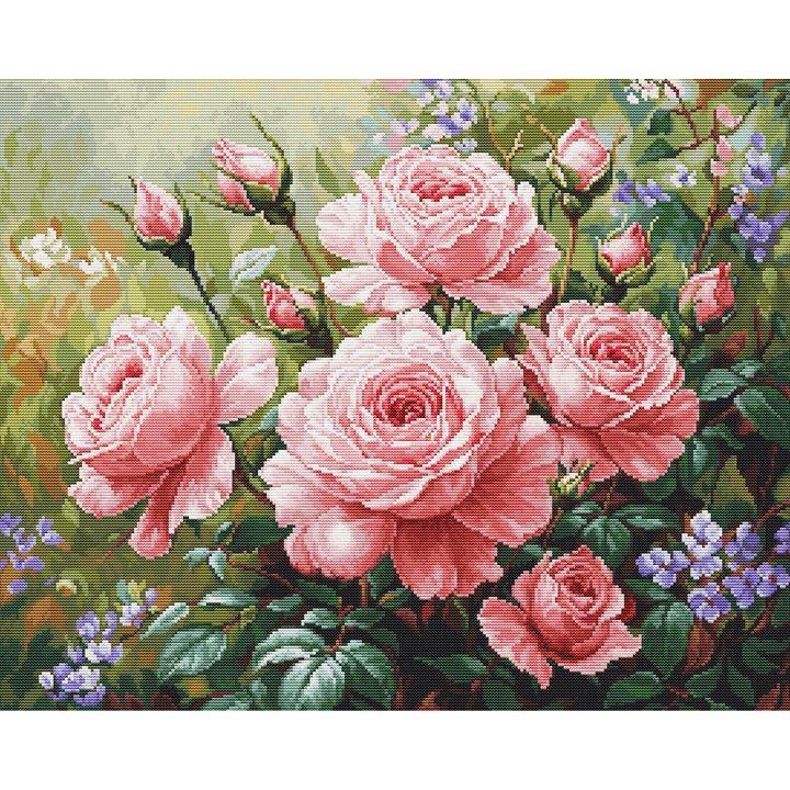 Luca-S B717 keresztszemes készlet - "Rózsa Kert" 44x35cm