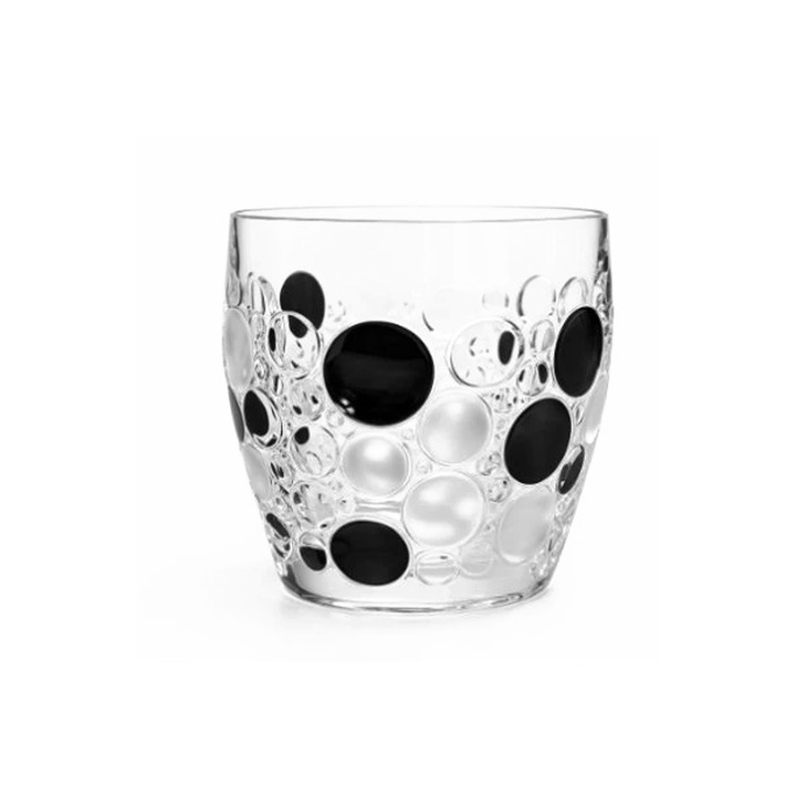 Set 6 pahare whisky Bohemia Jihlava Lisboa 350 ml transparent-negru