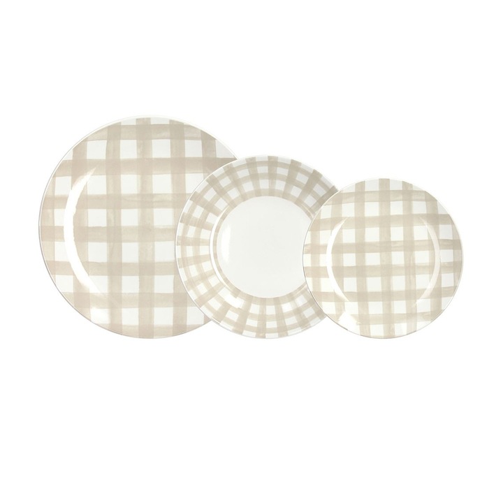 Set masa 18 buc, portelan Tognana Madison bej