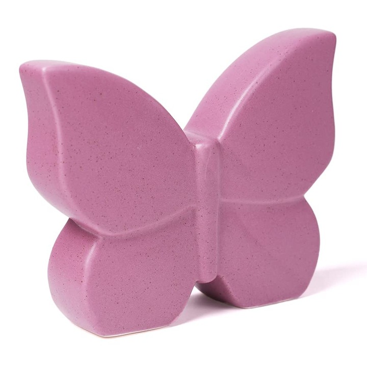 Statueta fluture, decor ceramic, violet, 21 cm