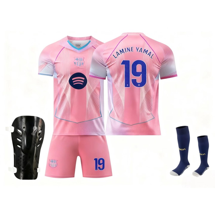 Спортна екипировка за деца Барселона Ямал Футболен екип, Розово