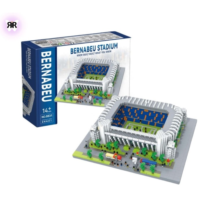 Stadion Santiago Bernabeu Real Madrid - 3D építőkészlet RIR@, 3823 darab, legendás stadion, prémium ajándék 12 év feletti gyermekeknek, futballrajongóknak és építészet szerelmeseinek