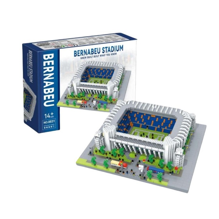 Set de construcție 3D, RIR, Stadion Santiago Bernabeu, 3823 piese, multicolor, 28x24x8cm