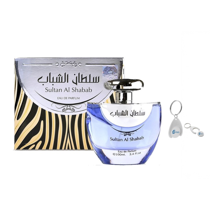 Sultan Al Shabab Apa de Parfum Szett, Ard Al Zaafaran, Férfi, 100ml személyre szabott "PMD" kulcstartóval