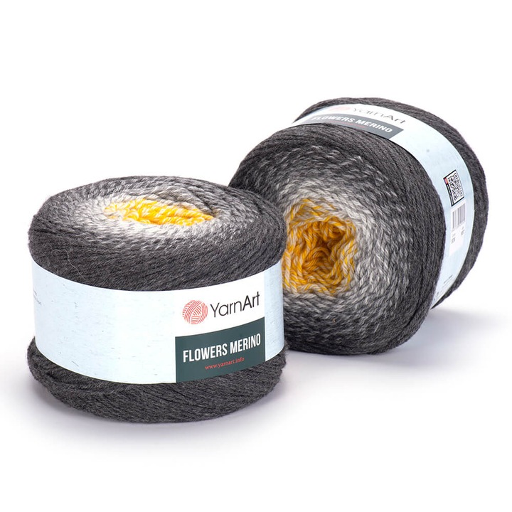 Fir Textil Yarn Art Flowers Merino 536, 25% Lana, 75% Acril, multicolor, 590m