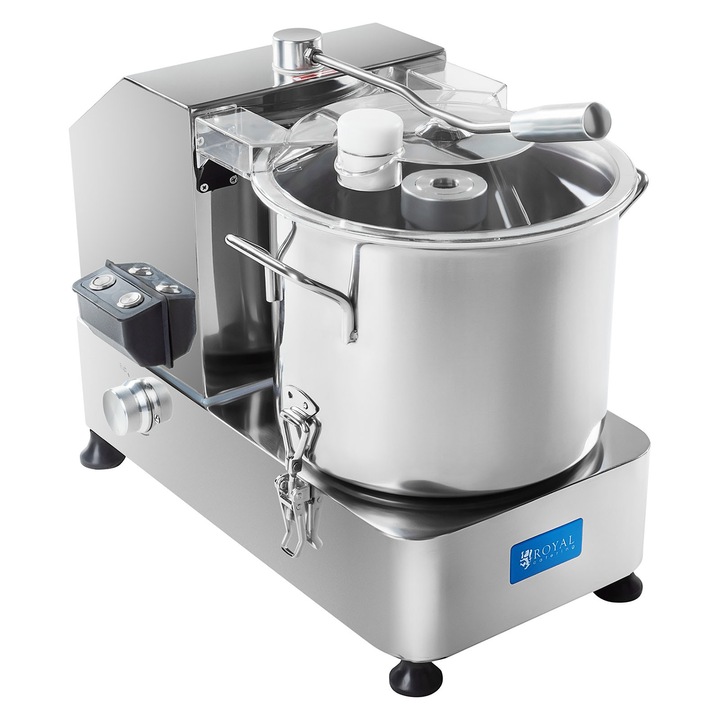 Masina de tocat Royal Catering RCKC-12000, inox, 2 niveluri de cutite, cu bol detasabil, usor de curatat