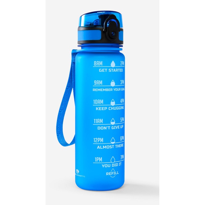 Bidon fitness motivációs 500ml kék méret nélkül