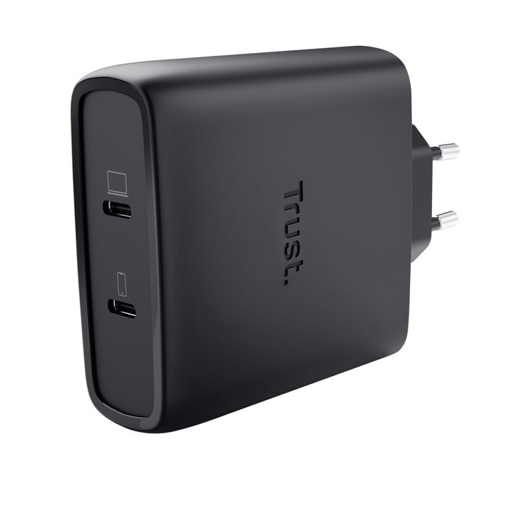 Trust Maxo 100W 2-Port USB-C GaN Charger Black, 296804, Töltő