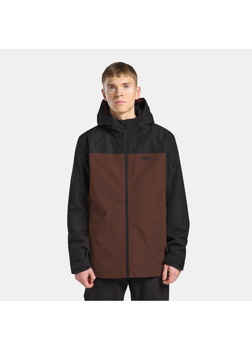 Geaca 3in1 barbati, Jack Wolfskin, Taubenberg, negru, impermeabil