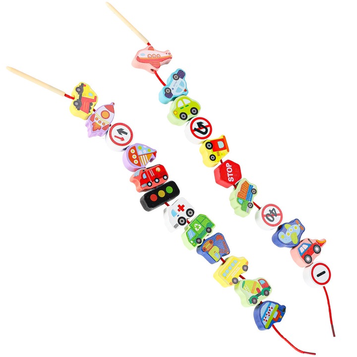 Artemis Fa Építőkocka Készlet, Oktatási, Járművek és Közlekedési Táblák, 23 Elem, 14x15x3cm