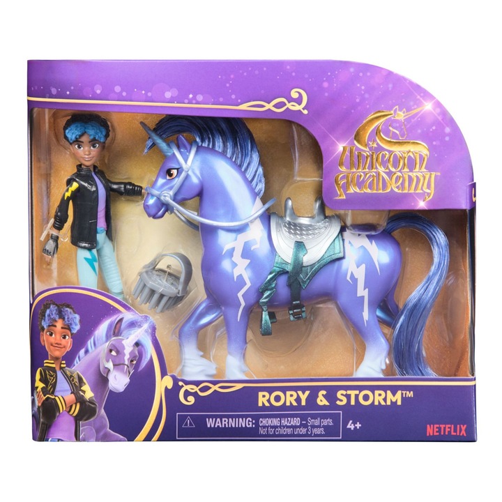 Set papusa Rory si unicornul Storm, Spin Master, accesorii incluse, 4 ani, plastic