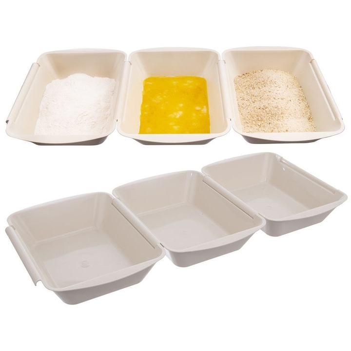 Set De Recipiente Pentru Pane, Orion, 3X1.5 l, 26x20x5.5 cm, Plastic, Fara Bpa, Fiecare Recipient Are O Capacitate De 1.5 Litri, Functionale, Usor De Utilizat, Bej