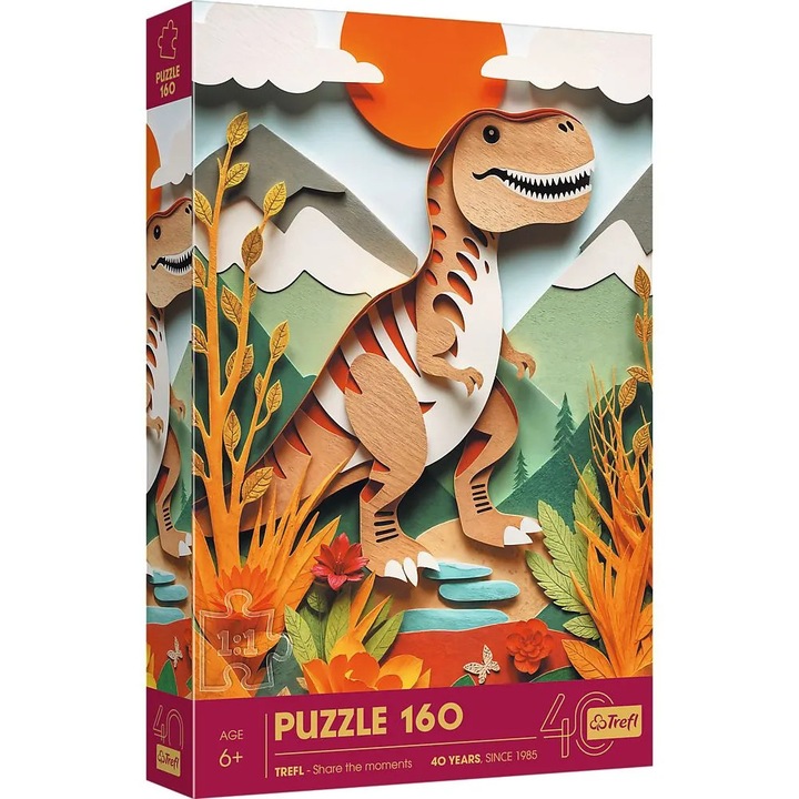 Puzzle Trefl 160 papír művészet 3D dinoszaurusz