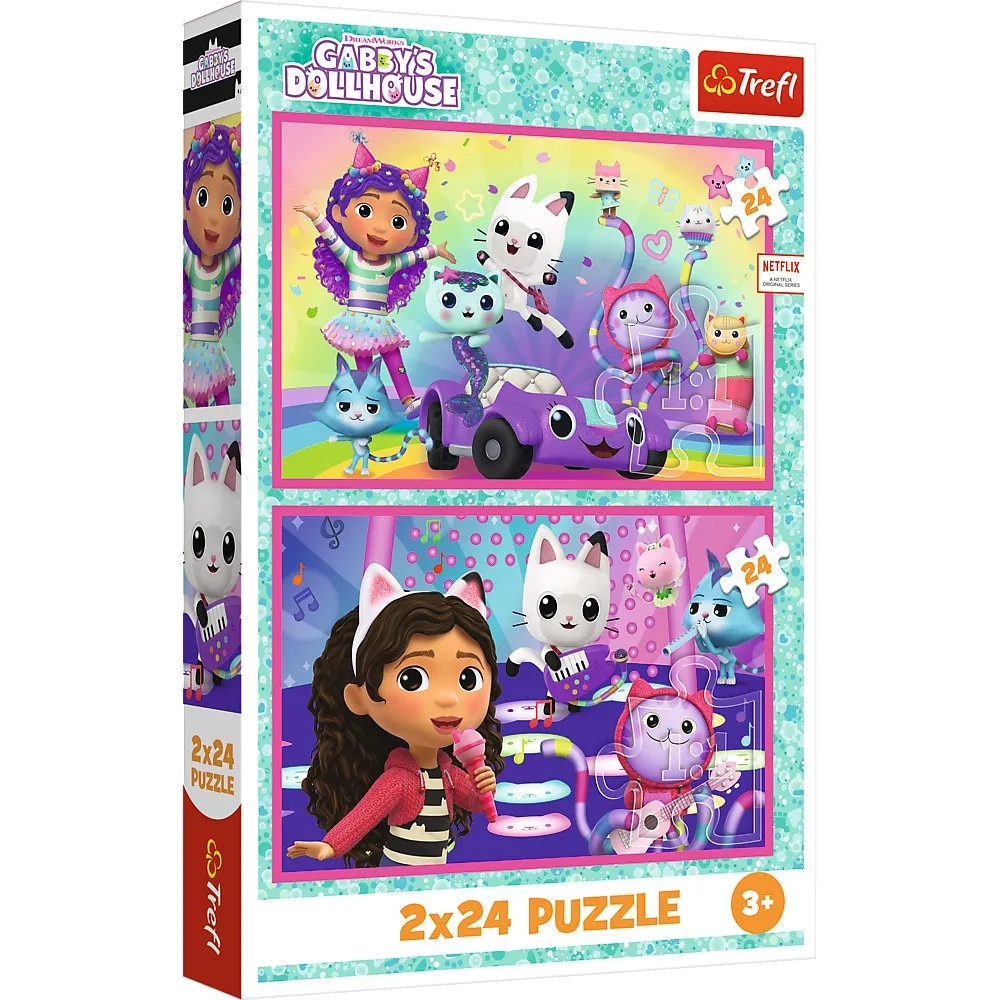 Puzzle Trefl 2x24 Aventurile lui Gabby, Gabbys Dollhouse, multicolor ...