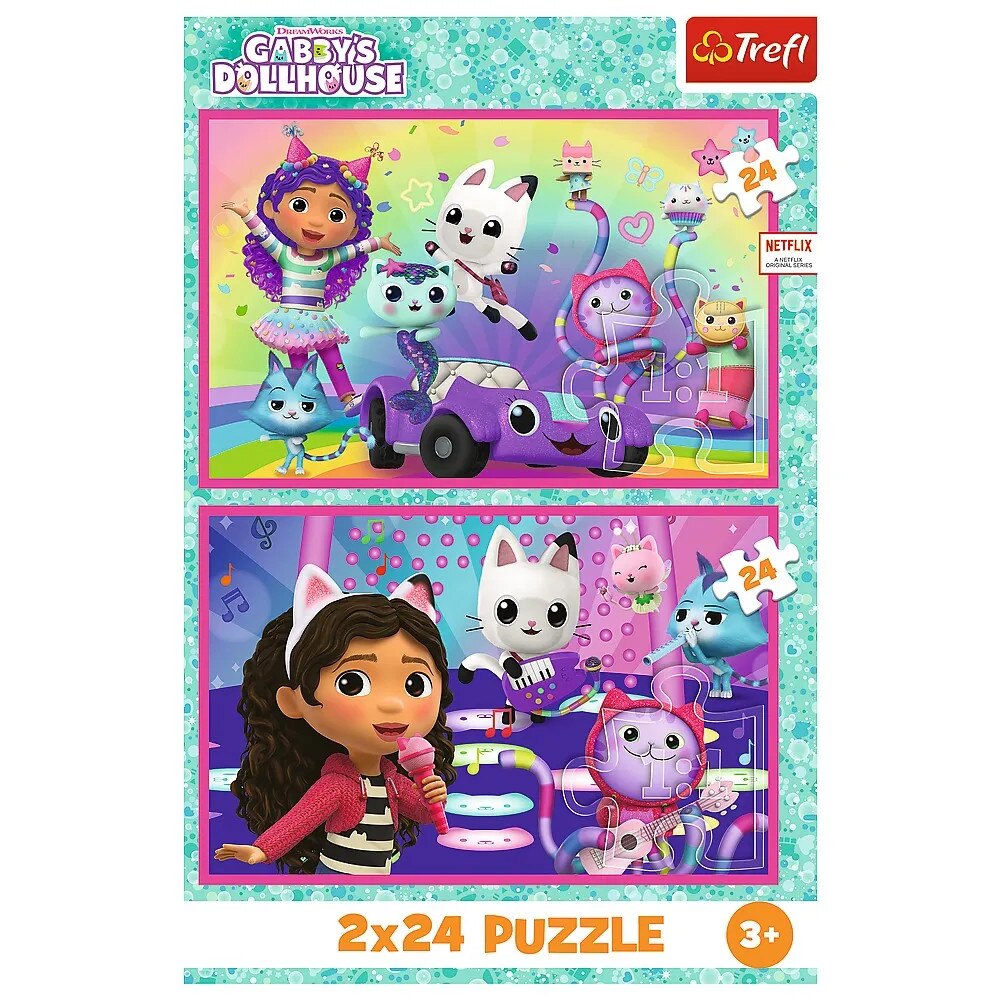 Puzzle Trefl 2x24 Aventurile lui Gabby, Gabbys Dollhouse, multicolor ...