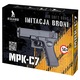 Pistol metalic, Asgard, cu bile de plastic de 6 mm imitatie MPK-C7 + 800 bile