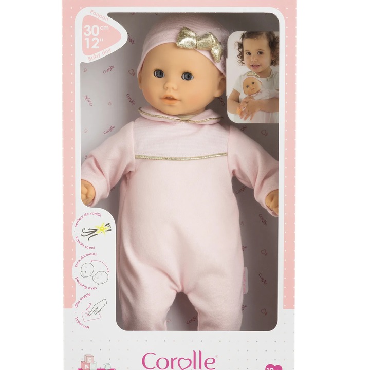Papusa Simba Corolle Bebe Calin Manon, vinil moale, 30cm, parfumat cu vanilie