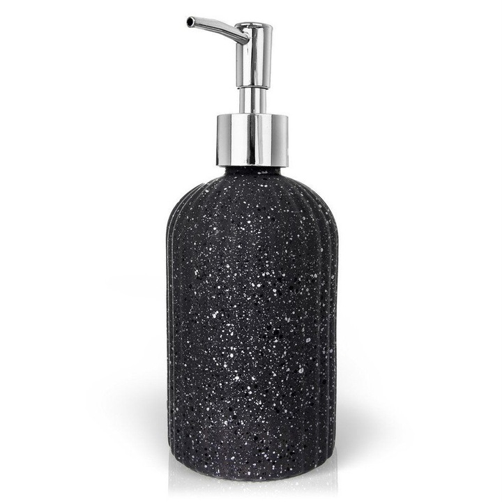 Folyékony szappan adagoló, Artemis, szürke üveg, 450 ml, 7,5x7,5x19 cm