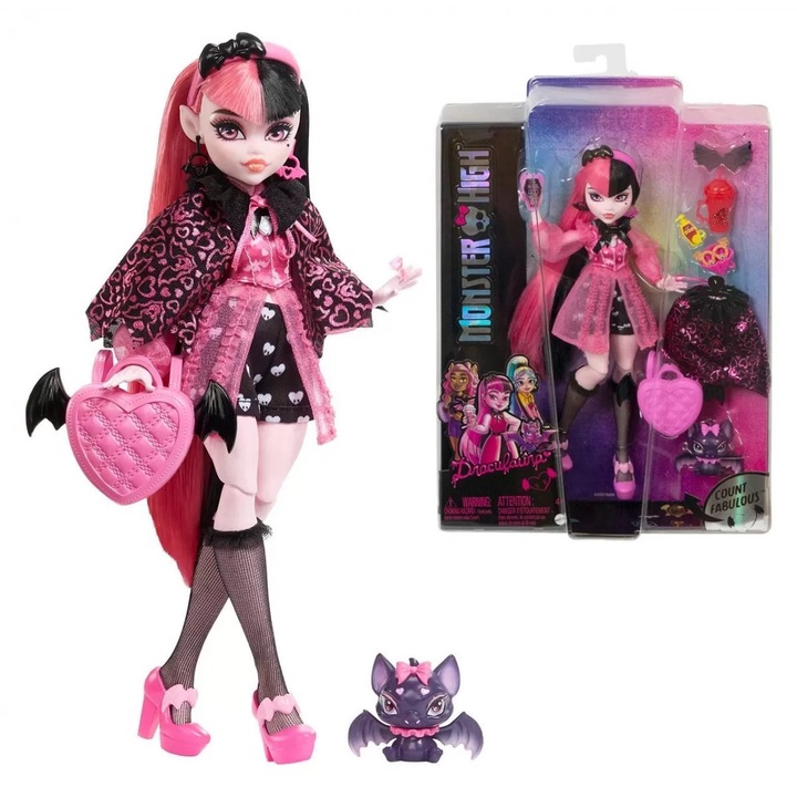 Monster High Draculaura baba háziállattal és kiegészítőkkel