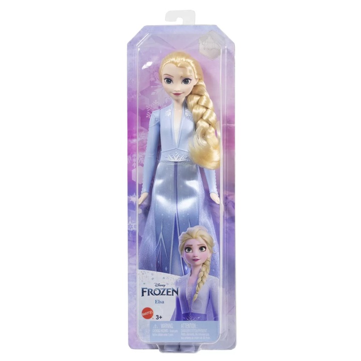 Papusa Disney Frozen Elsa, 3 ani, articulata, par moale, colorat