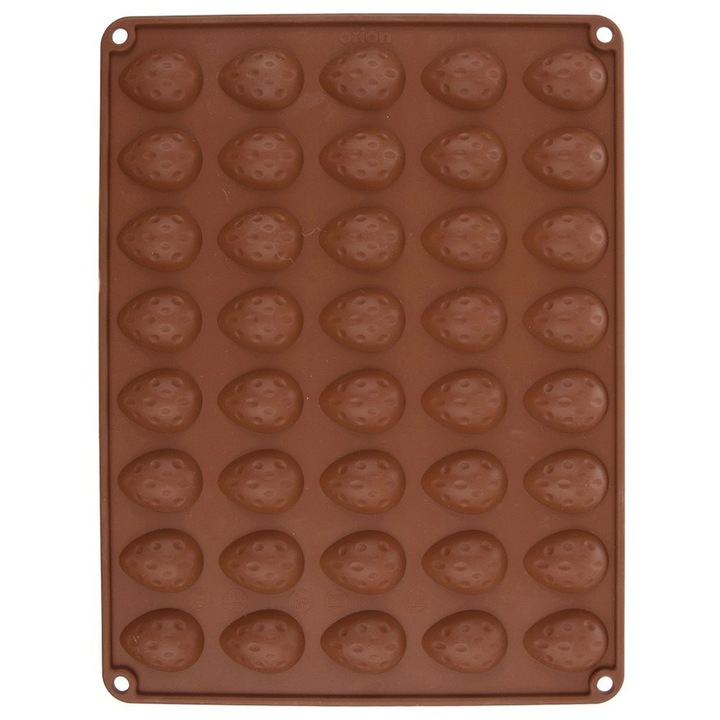 Forma Silikona Artemis pentru Copt 40 Ciasteci in Forma de Nuci, 33,5x26x1,2cm, Culoare Maro