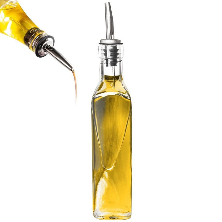 Adagoló palack olajhoz és ecethez, Artemis, 250 ml, átlátszó üveg, 5x5x26,5 cm