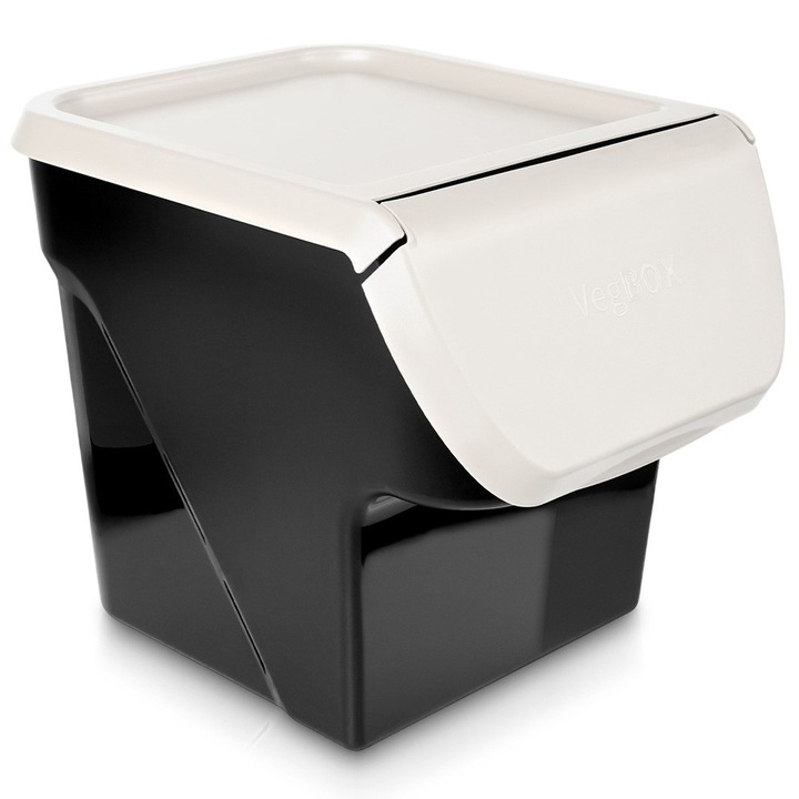 Cutie alimentara Artemis, 34x26x27,5cm, 13L, neagra, cu capac detasabil