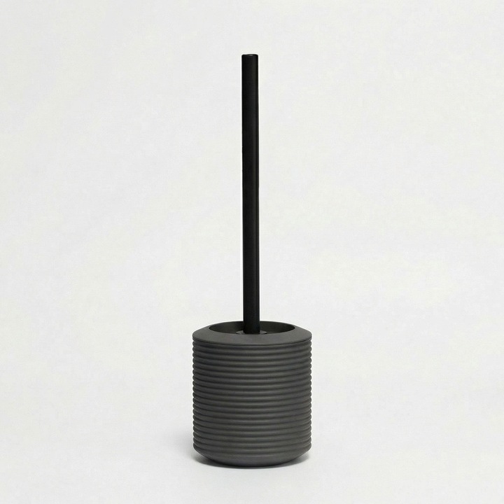 Perie WC, cauciuc, gri antracit si negru