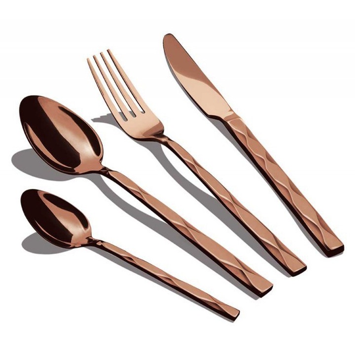 Комплект 24 части прибори за хранене Berlinger Haus, инокс, Rose Gold, елегантен дизайн, лесни за почистване
