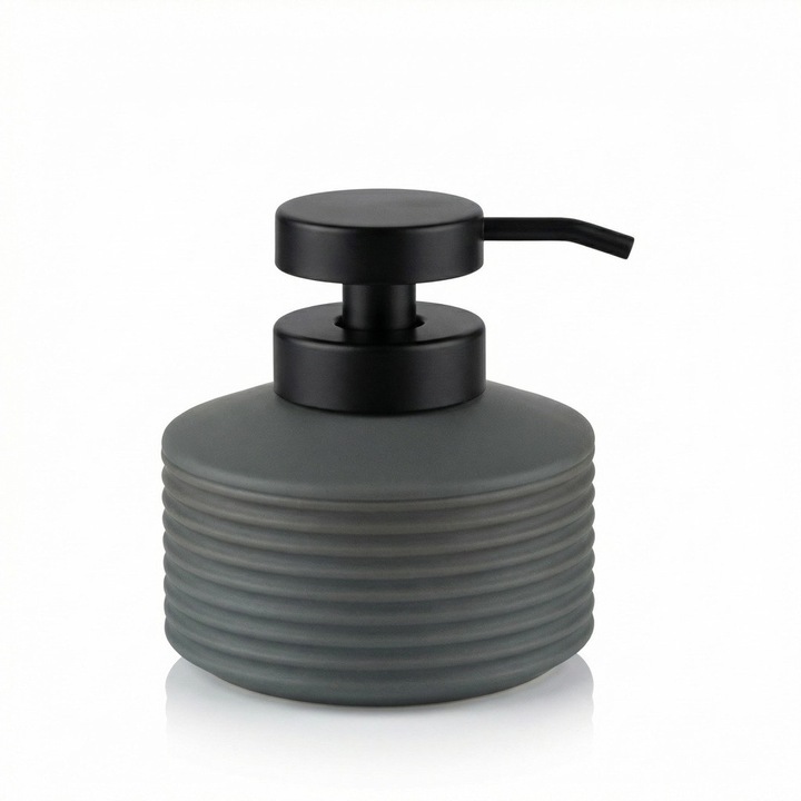 Dozator sapun lichid gri antracit, cauciuc, capacitate 320ml, Tara Rubber