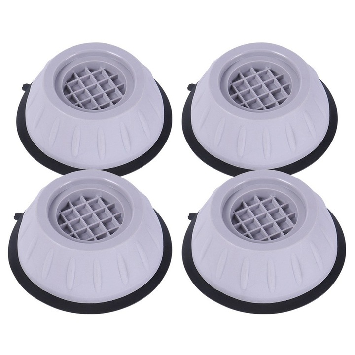Set 4 Suporturi antivibratii, Artemis, gri, 10,5x3,5cm, cauciuc, pentru Masina de Spalat