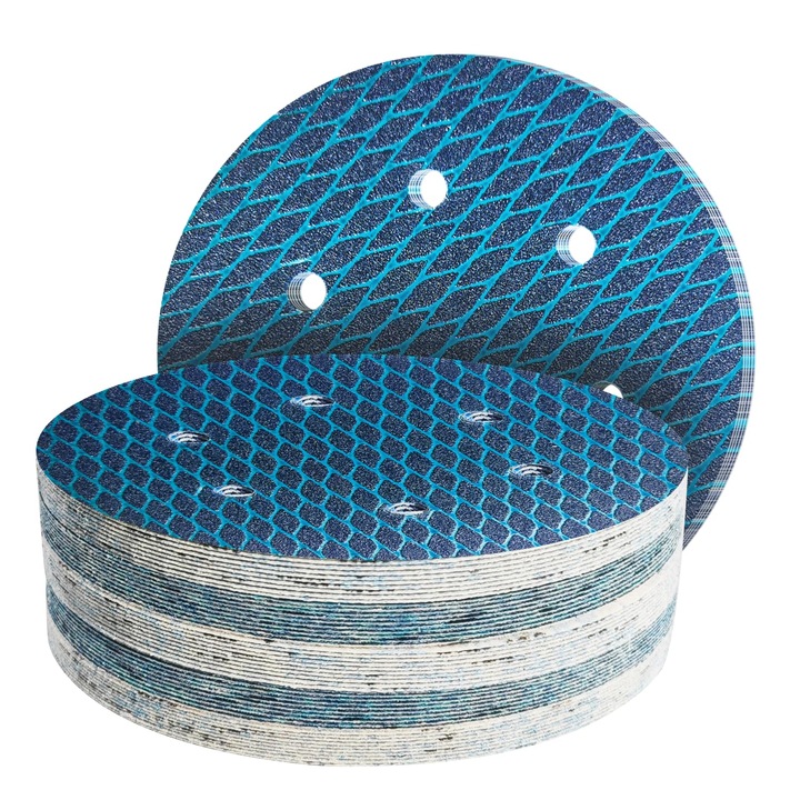 Set de 50 discuri abrazive 150mm, 6 gauri, dimensiuni granulatie 60/80/120/180/320, pentru slefuit lemn, metal, plastic.