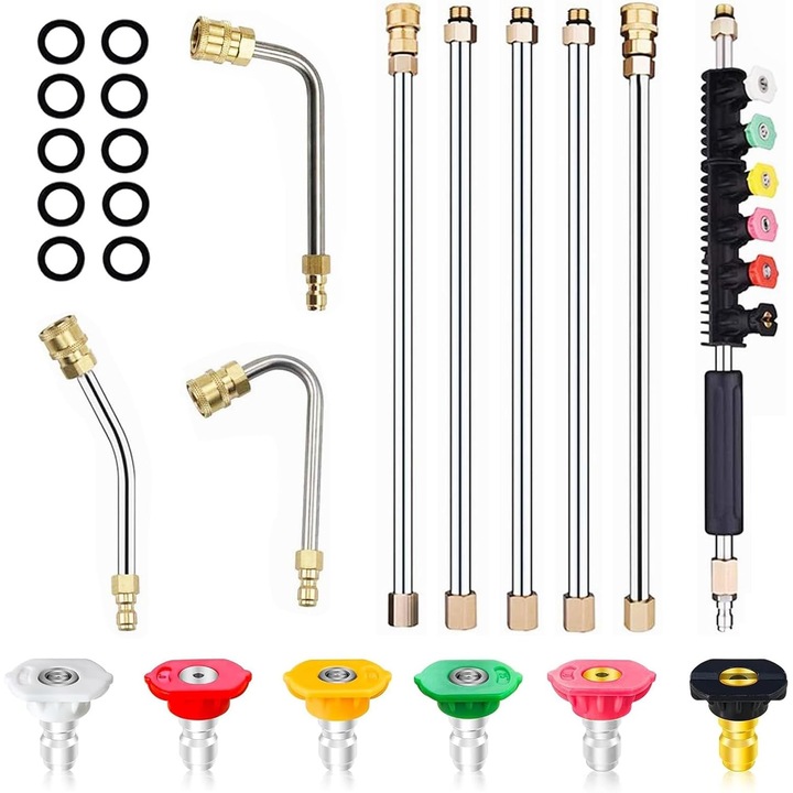 Tija extensibila pentru aparat de spalat cu presiune, 4000PSI, cap de duza, indoiri de 30x90x120cm