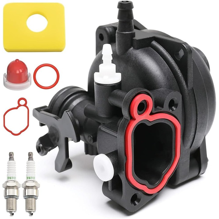 Kit carburator set pentru Brigg & Stratton 799583, 2 bujii, filtru de aer, 09P602