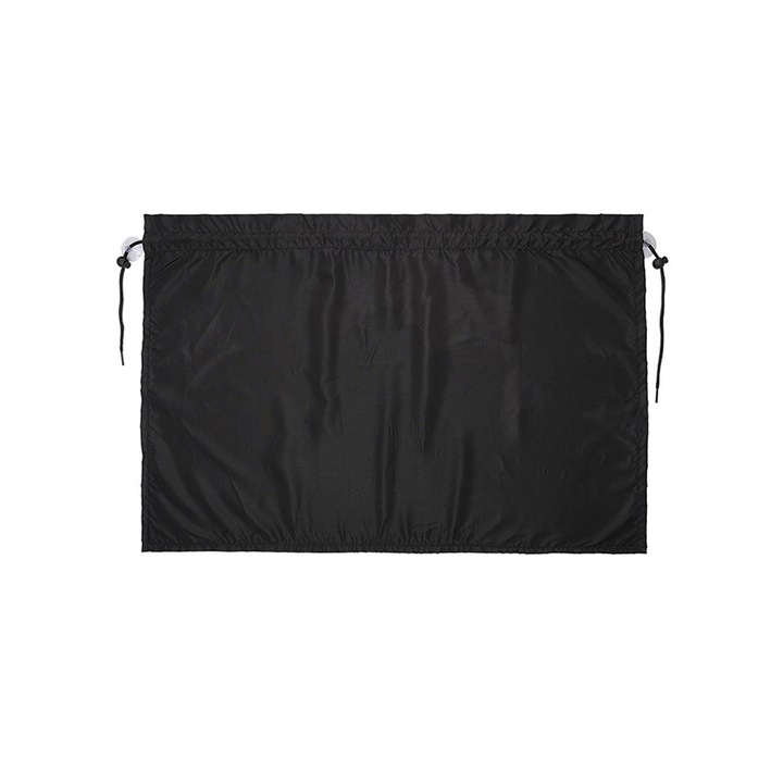 Set 2 bucati, parasolar geam lateral auto, folie parasolar din fibre sintetice, blocheaza raze UV, ofera intimitate si izolare termica, negru, 68x46 cm