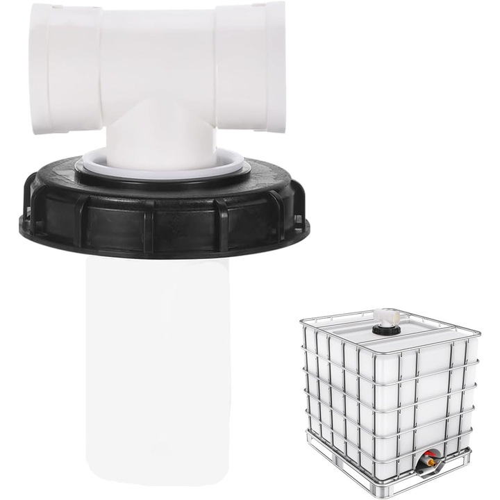 Capac IBC cu filtru nylon lavabil, negru, 165mm, T-Shape
