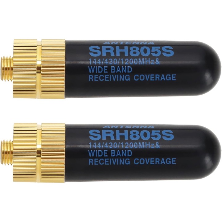 Set 2 Antene Radio SRH805S SMA-F, 144/430/1200MHz, 51x14mm, Negru
