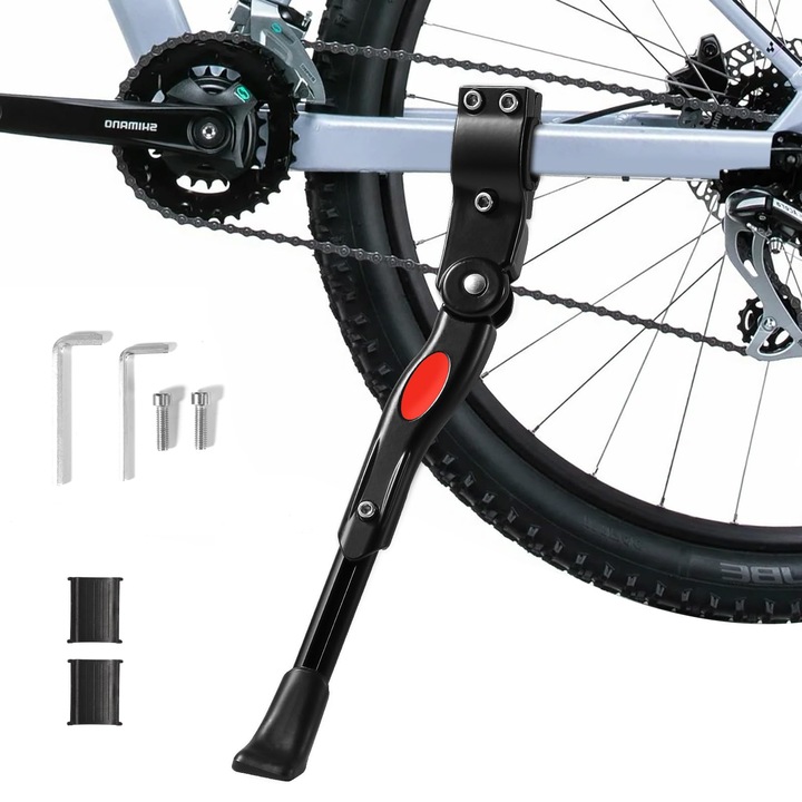 Cric bicicleta aluminiu reglabil, negru, antiderapant, 24-27 inch