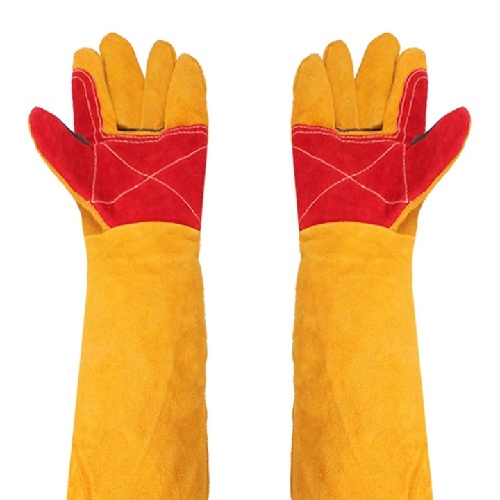 Védőkesztyűk munkához, bélelt, hőálló, 61 cm, unisex, kertészkedéshez és hegesztéshez