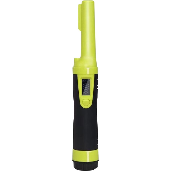 Detector de metale portabil HS-10, submersibil IP68 pana la 6 m, cu ecran LCD iluminat, lanterna LED, moduri vibratie si alarma, pentru cautare comori, verde