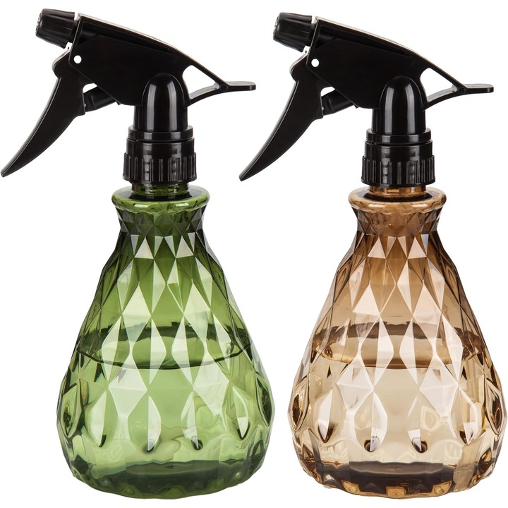 Set de 2 sticle spray, 500ml, plastic, moduri de pulverizare ajustabile, transparent, pentru udarea plantelor