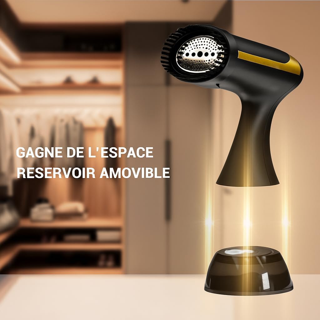 Fier de calcat portabil cu abur de 1500 W – Rezervor de apa de 300 ml – Incalzire rapida, compact si portabil – Fier de calcat cu abur puternic pentru haine, camasi, rochii, perdele – Ideal pentru calatorii si acasa – Alb