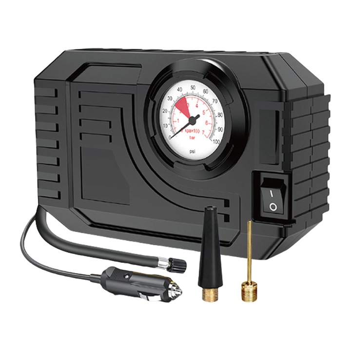 Compresor aer portabil 10bar, pompa electrica, negru, compact