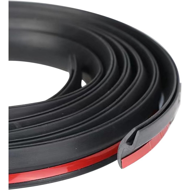 Banda de etansare/profil usa auto universal H, din PVC, autoadeziva, impermeabila si rezistenta la intemperii, Negru, 2 m (18x10 mm)