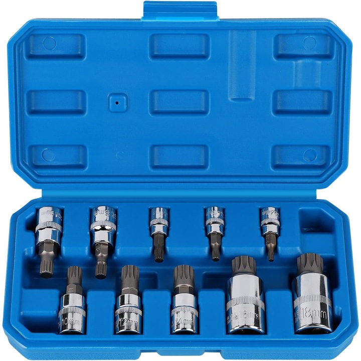Вложка Torx външна 1/2", 1/4", 3/8", вложка Torx с 12 върха M4 M5 M6 M8 M9 M10 M12 M14 M16 M18, вложка с кутия