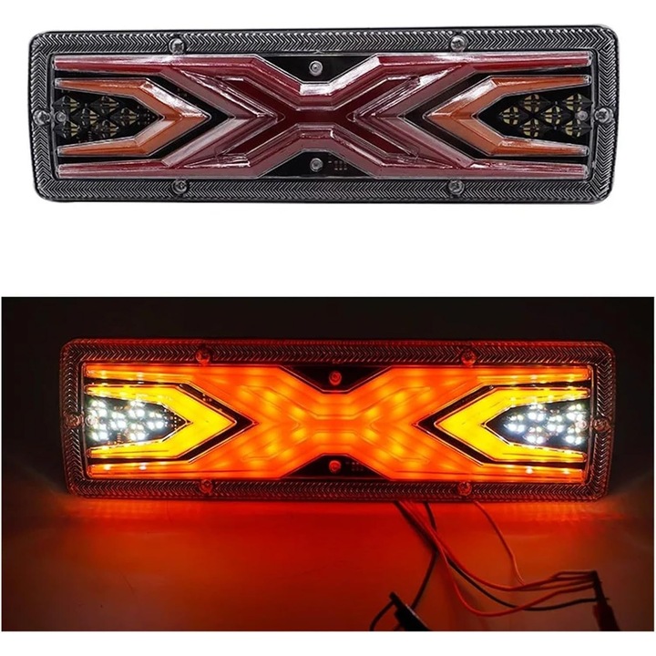 Set de lumini spate dinamice universale pentru camioane, semnalizatoare, lumini de frana, lumini de semnalizare inversa, 12-24V