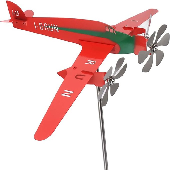 Vane de vant metalic, decorativ pentru gradina, ajustabil, rezistent la intemperii, rosu, dimensiuni variate.